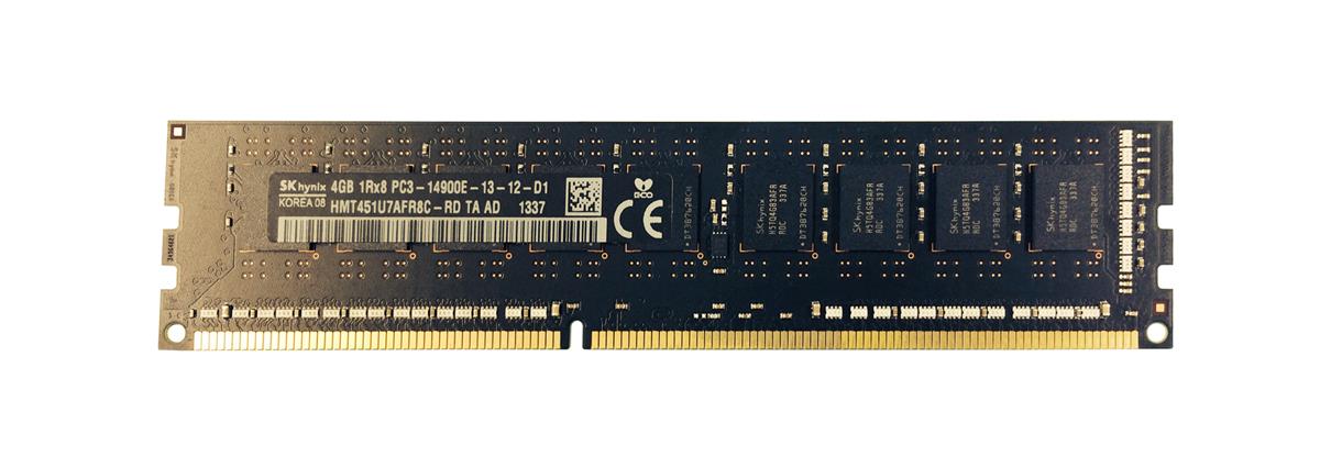 HMT451U7AFR8C-RD Hynix 4GB PC3-14900 DDR3-1866MHz ECC Unbuffered CL13 240-Pin DIMM Single Rank Memory Module