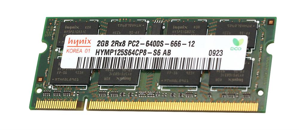 HYMP125U6CP8-S6 Hynix 2GB PC2-6400 DDR2-800MHZ non-ECC Unbuffered CL6 200-Pin SoDimm Dual Rank Memory Module