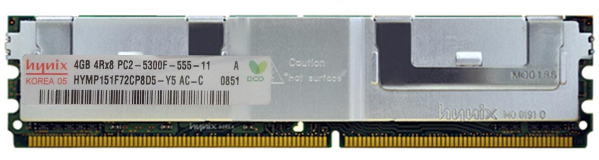 HYMP151F72CP8D5-Y5-AC-C Hynix 4GB PC2-5300 DDR2-667MHz ECC Fully Buffered CL5 240-Pin DIMM Quad Rank Memory Module