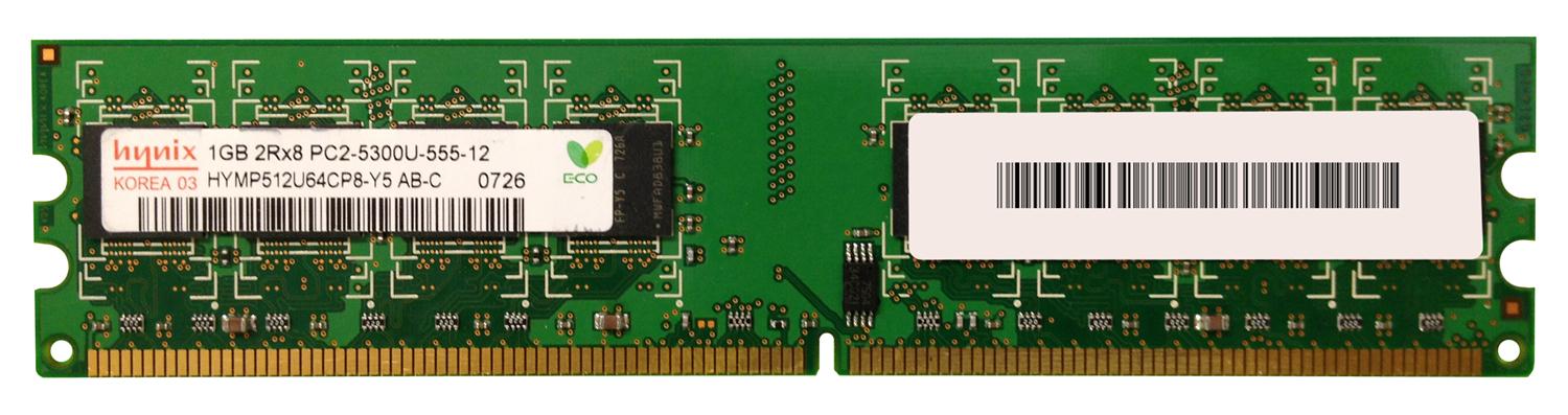 HYMP512U64CP8-Y5 Hynix 1GB PC2-5300 DDR2-667MHz non-ECC Unbuffered CL5 240-Pin DIMM Dual Rank Memory Module