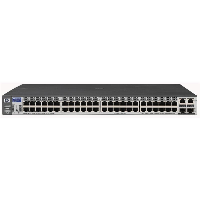 J8165A HP ProCurve 2650-PWR 48-Ports RJ-45 Fast Ethernet Edge Managed Switch with 2x Combo Gigabit/SFP Ports (Refurbished)