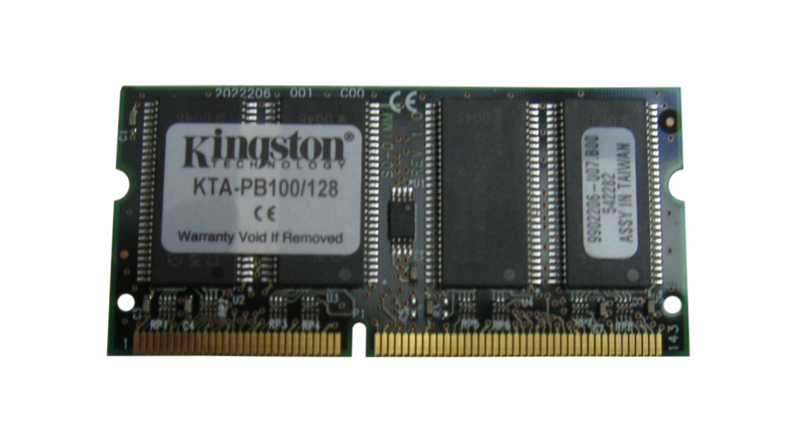 KTA-PB100/128 Kingston 128MB PC100 100MHz non-ECC Unbuffered CL3 144-Pin SoDimm Memory Module for Apple M8204LL/A