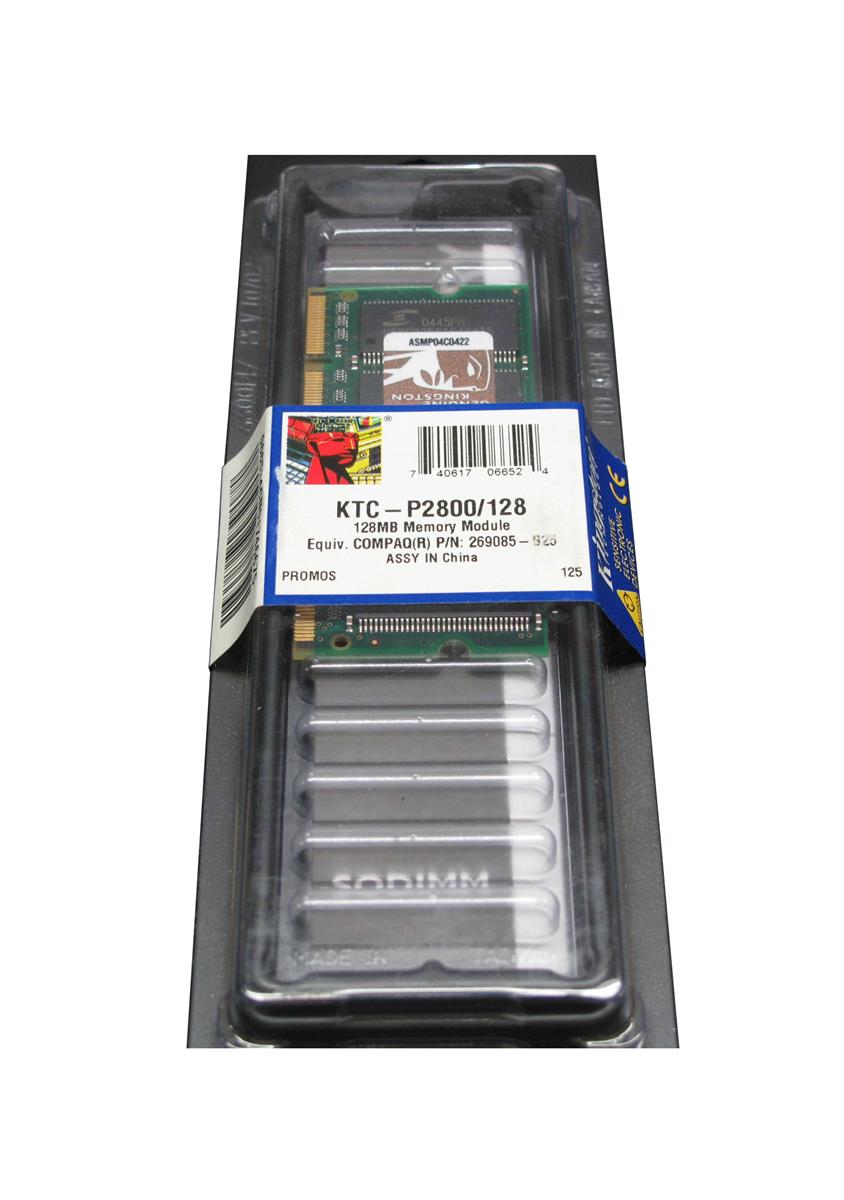 KTC-P2800/128 Kingston 128MB PC2100 DDR-266MHz non-ECC Unbuffered CL2.5 200-Pin SoDimm Memory Module for HP/Compaq 269085-B25,285522-001, 317434-001, 336996-001, 371773-001, DC388A, DC388B, F4694A