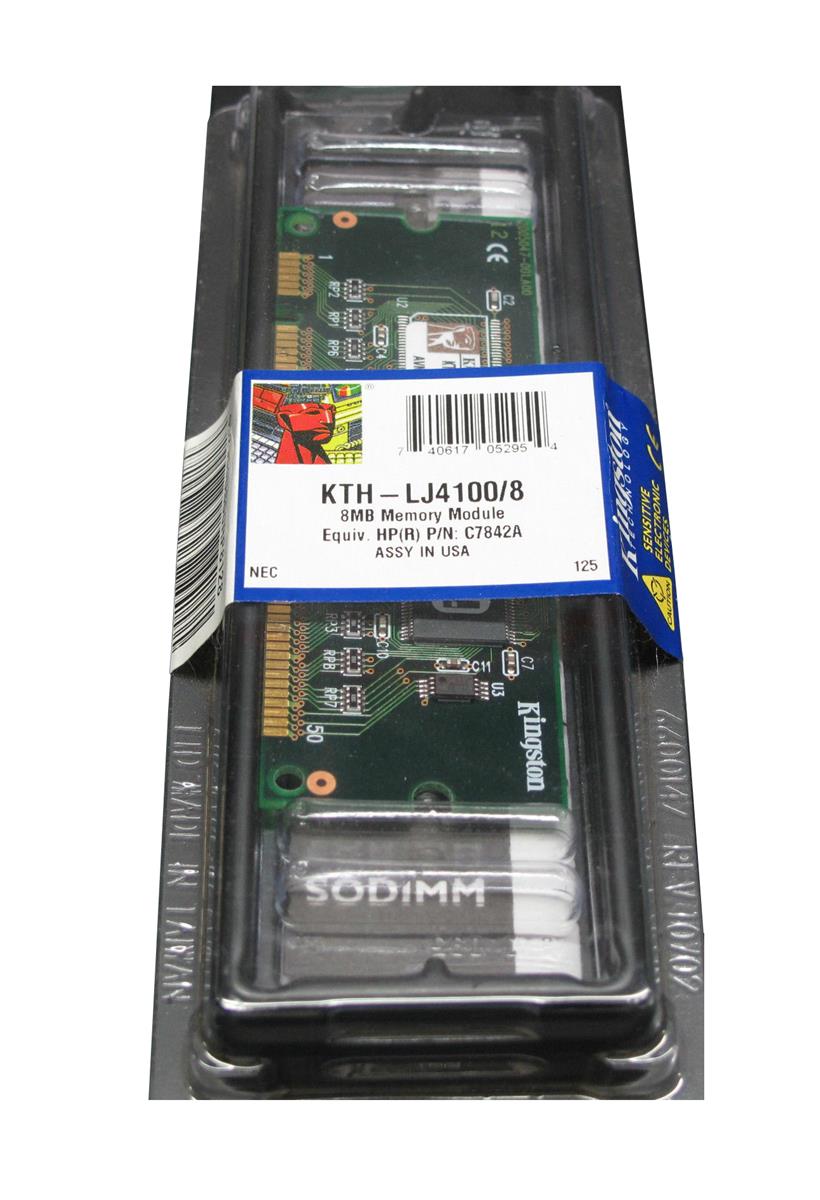 KTH-LJ4100/8 Kingston 8MBPC100 100MHz non-ECC Unbuffered 100-Pin SDRAM SoDimm Memory Module for HP/Compaq C7842A