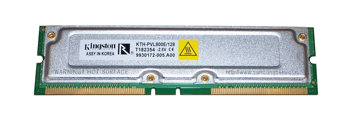 KTH-PVL800E/128 Kingston 128MBPC800 800MHz ECC 2.5V 184-Pin RDRAM RIMM Memory Module for HP/Comaq D9506A