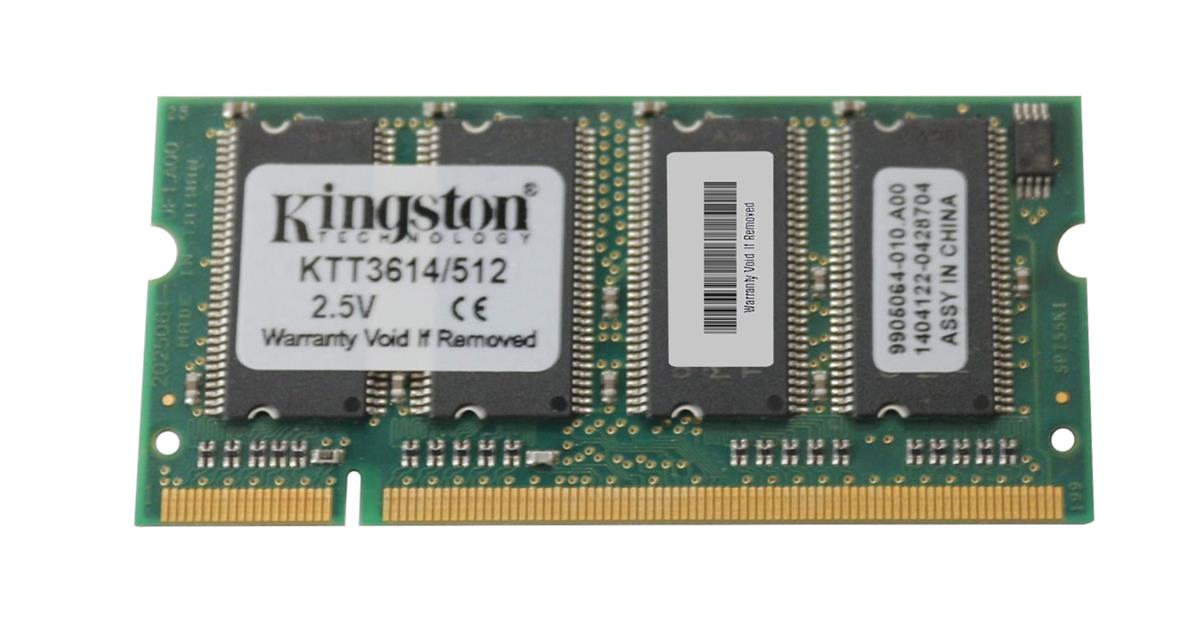 KTT3614/512 Kingston 512MB PC2100 DDR-266MHz non-ECC Unbuffered CL2.5 200-Pin Low-Profile SoDimm Memory Module for Toshiba