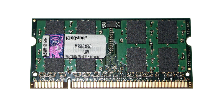 M25664F50 Kingston 2GB PC2-5300 DDR2-667MHz non-ECC Unbuffered CL5 200-Pin SoDimm Dual Rank Memory Module