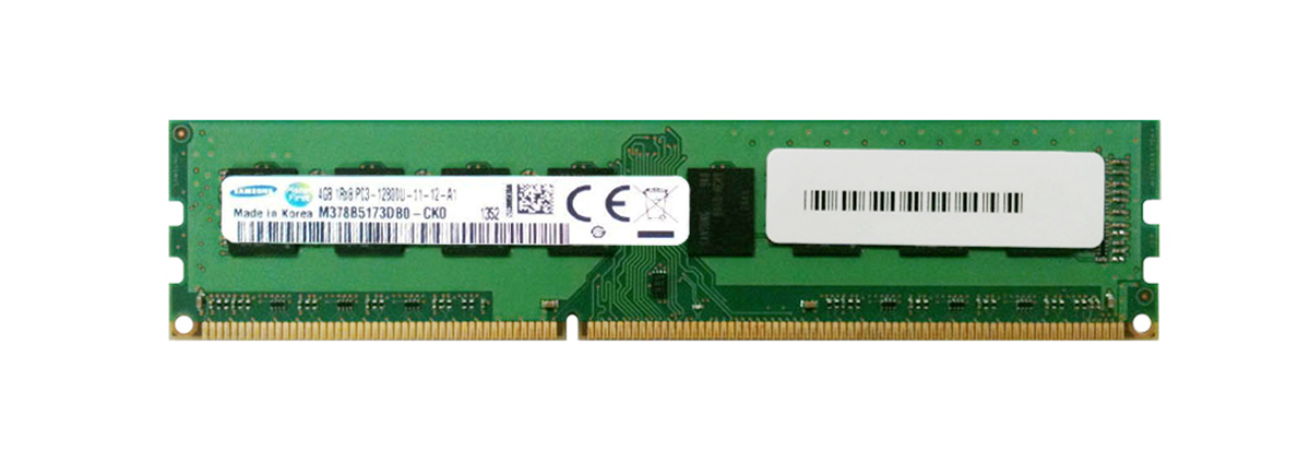 M378B5173DB0-CK0 Samsung 4GB PC3-12800 DDR3-1600MHz non-ECC Unbuffered CL11 240-Pin DIMM Single Rank Memory Module