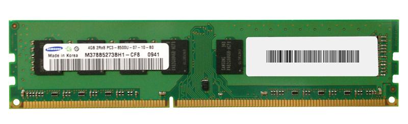 M378B5273BH1-CF8 Samsung 4GB PC3-8500 DDR3-1066MHz non-ECC Unbuffered CL7 240-Pin DIMM Dual Rank Memory Module