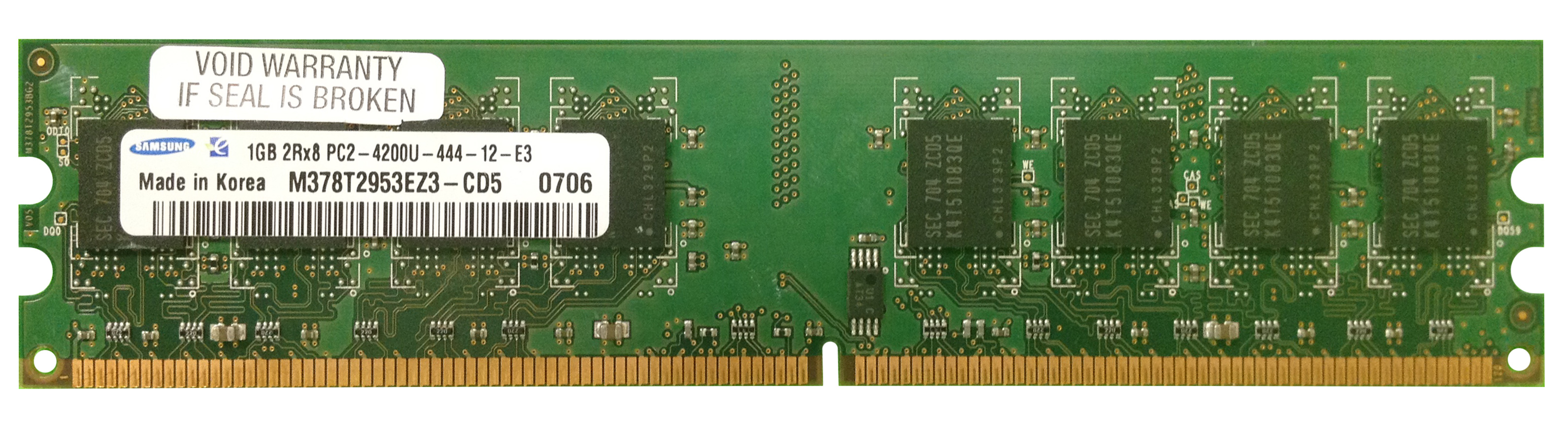 M378T2953EZ3-CD5 Samsung 1GB DDR2 PC4200 Memory