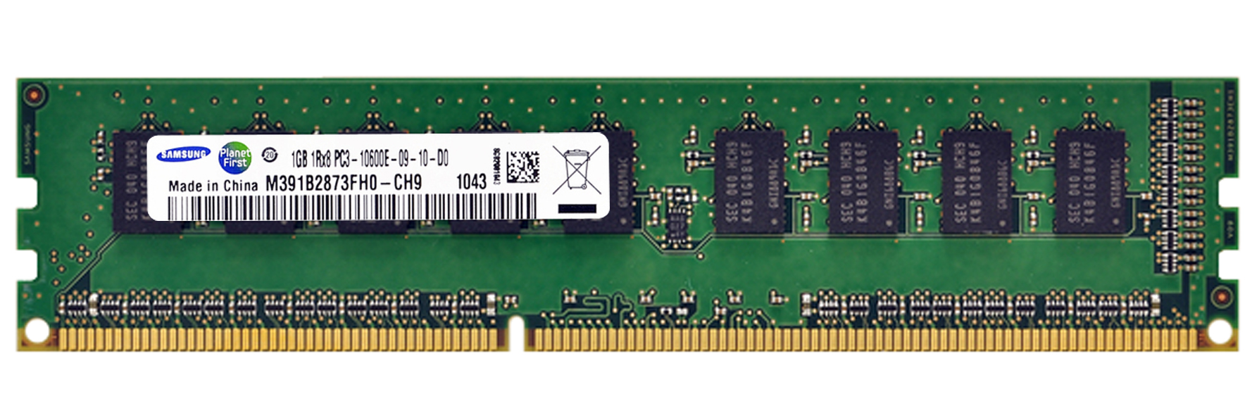 3D-15D332N728331-1G 1GB Module DDR3 PC3-10600 CL=9 ECC Unbuffered DDR3-1333 Single Rank 1.5V 128Meg x 72 for Tyan S5510G2NR-LE Motherboard n/a