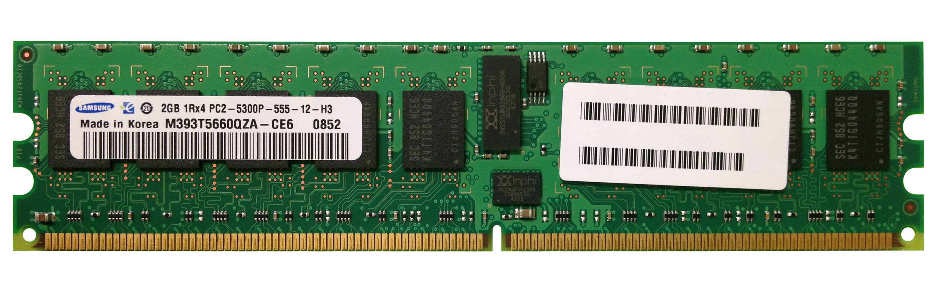M393T5660QZA-CE6 Samsung 2GB PC2-5300 DDR2-667MHz ECC Registered CL5 240-Pin DIMM Single Rank Memory Module