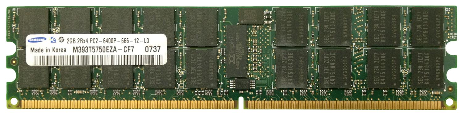 M393T5750EZA-CF7 Samsung 2GB PC2-6400 DDR2-800MHz ECC Registered CL6 240-Pin DIMM Dual Rank Memory Module