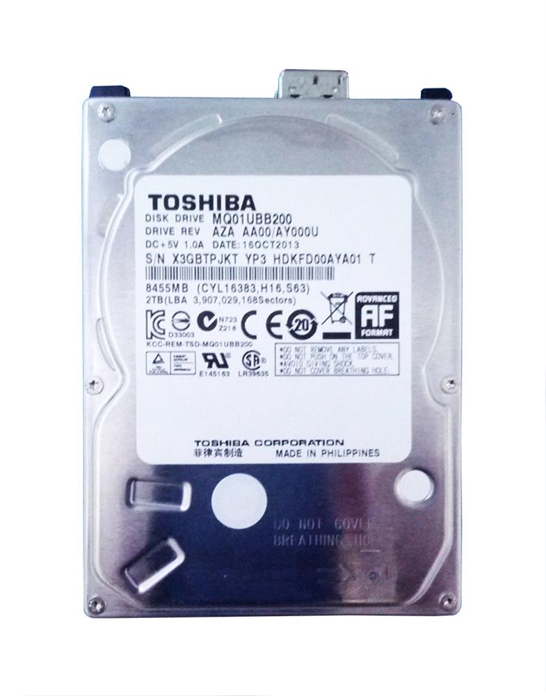 MQ01UBB200 Toshiba 2TB 5400RPM USB 3.0 8MB Cache 2.5-inch Internal Hard Drive