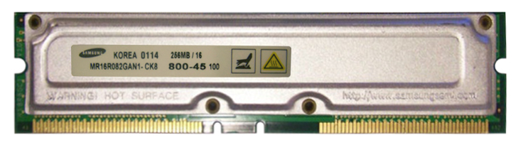10.68060 Samsung 512MB Kit (2 X 256MB) RDRAM PC800 non-ECC 45ns 800MHz 184-Pin 2.5v 128Meg x 16 For Dell Dimension 8100 1.4G