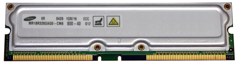 3D18R326E-1G 1GB 800MHz ECC 40ns 184-Pin Rambus Module Ref