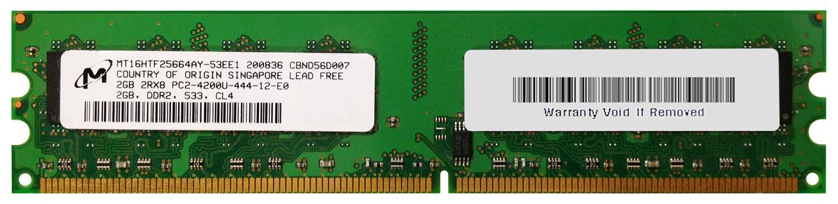 MT16HTF25664AY-53EE1 Micron 2GB PC2-4200 DDR2-533MHz non-ECC Unbuffered CL4 240-Pin DIMM Dual Rank Memory Module