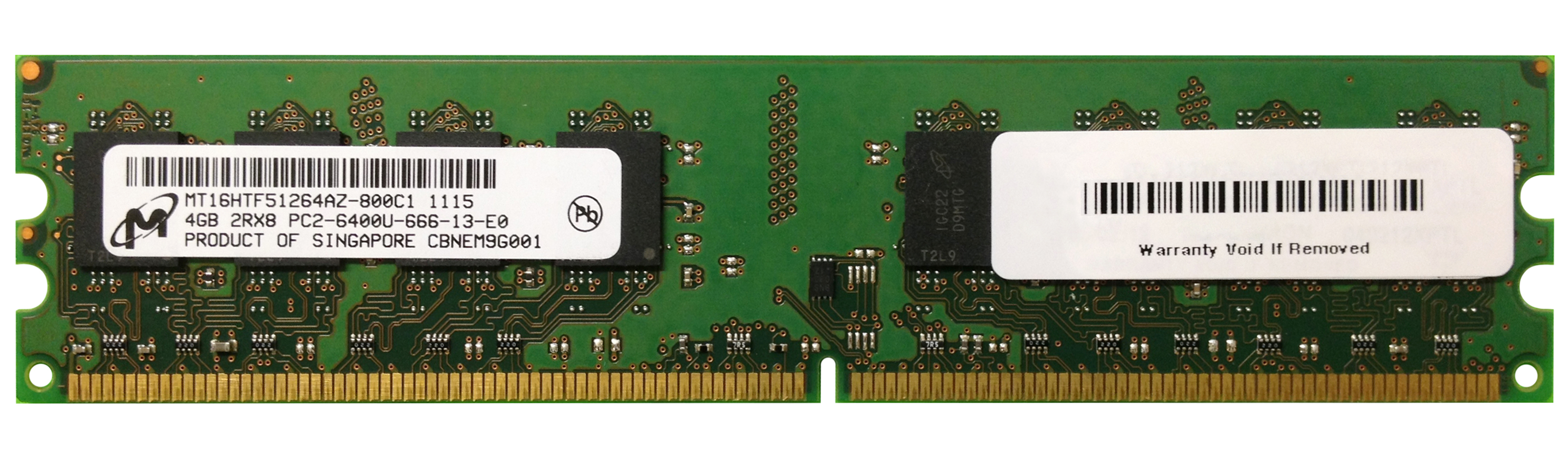 3D-13D294N644682-4G 4GB Module DDR2 PC2-6400 CL=6 non-ECC Unbuffered DDR2-800 1.8V 512Meg x 64 for MSI Micro-Star International Co., Ltd. K9N6PGM2-V2 Motherboard n/a