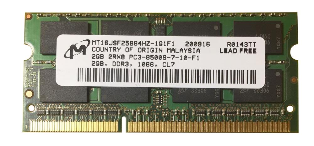 MT16JSF25664HZ-1G1F1 Micron 2GB SoDimm PC8500 Memory