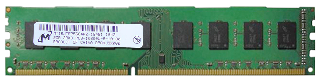 MT16JTF25664AZ-1G4G1 Micron 2GB PC3-10600 DDR3-1333MHz non-ECC Unbuffered CL9 240-Pin DIMM Dual Rank Memory Module