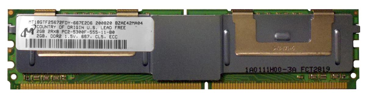 MT18GTF25672FDY-667 Micron 2GB PC2-5300 DDR2-667MHz ECC Fully Buffered CL5 240-Pin DIMM Dual Rank Memory Module