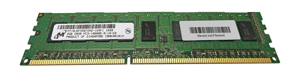 MT18JSF25672AZ-1G4F1 Micron 2GB PC3-10600 DDR3-1333MHz ECC Unbuffered CL9 240-Pin DIMM Dual Rank Memory Module