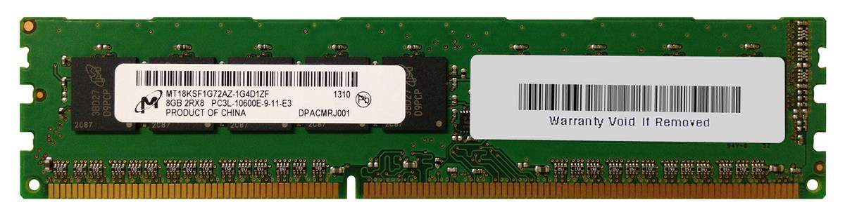 MT18KSF1G72AZ-1G4D1ZF Micron 8GB PC3-10600 DDR3-1333MHz ECC Unbuffered CL9 240-Pin DIMM 1.35V Low Voltage Dual Rank Memory Module