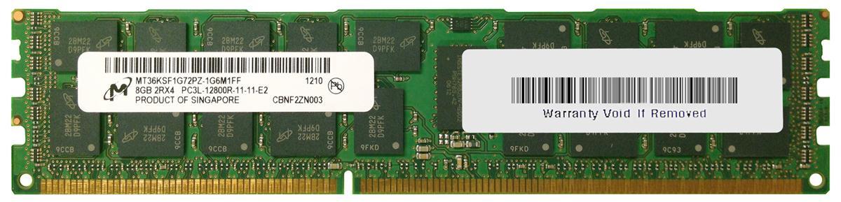 MT36KSF1G72PZ-1G6 Micron 8GB PC3-12800 DDR3-1600MHz ECC Registered CL11 240-Pin DIMM 1.35V Low Voltage Dual Rank Memory Module