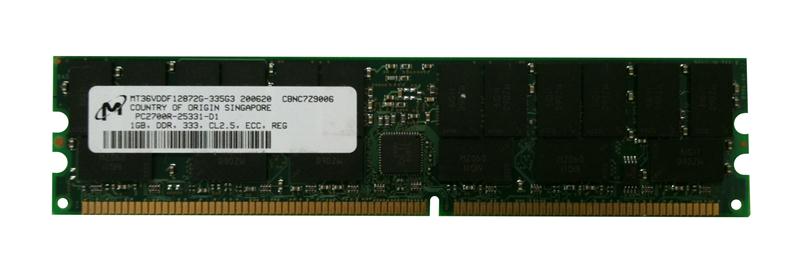 3D-13D367R7369-1G 1GB Module DDR PC2700 CL=2.5 Registered ECC DDR333 2.5V 128Meg x 72 for Tyan Tiger K8W (S2875ANRF) n/a
