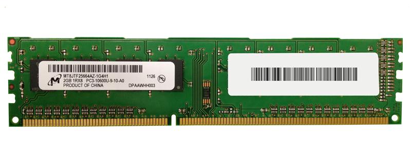 MT8JTF25664AZ-1G4H1 Micron 2GB PC3-10600 DDR3-1333MHz non-ECC Unbuffered CL9 240-Pin DIMM Single Rank Memory Module