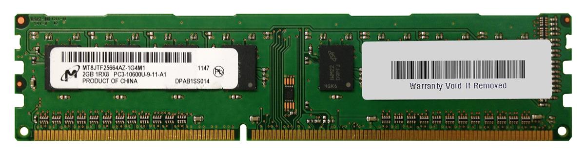 MT8JTF25664AZ-1G4M1 Micron 2GB PC3-10600 DDR3-1333MHz non-ECC Unbuffered CL9 240-Pin DIMM Single Rank Memory Module