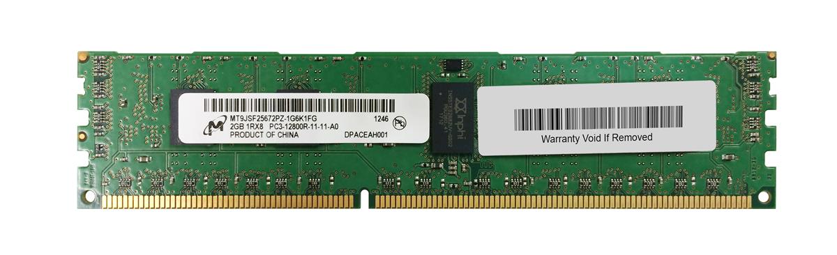 MT9JSF25672PZ-1G6 Micron 2GB PC3-12800 DDR3-1600MHz ECC Registered CL11 240-Pin DIMM Single Rank Memory Module