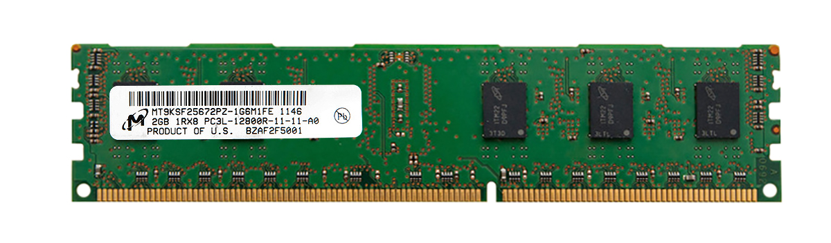 MT9KSF25672PZ-1G6 Micron 2GB PC3-12800 DDR3-1600MHz ECC Registered CL11 240-Pin DIMM 1.35V Low Voltage Single Rank Memory Module