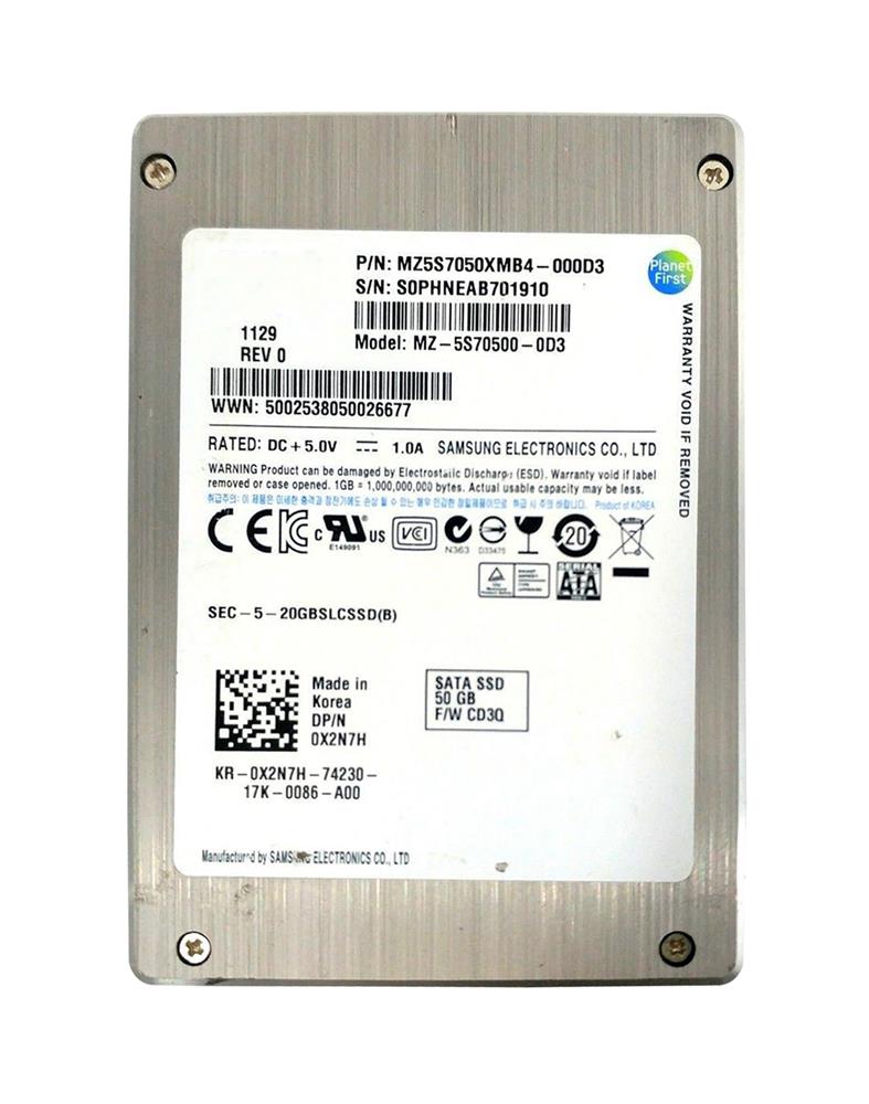 MZ-5S70500-0D3-DELL Samsung 50GB SLC SATA 3Gbps 2.5-inch Internal Solid State Drive (SSD)
