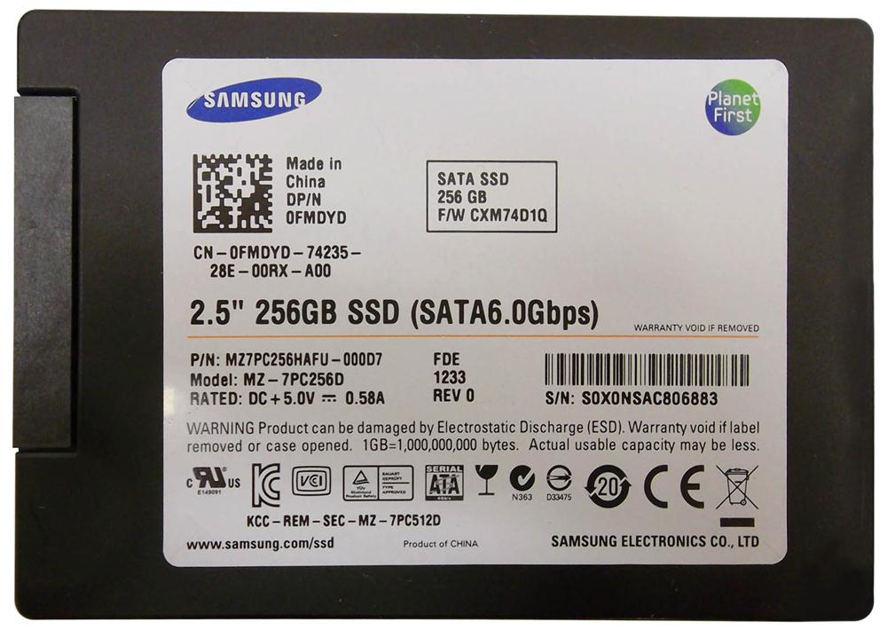 MZ-7PC256D Samsung 256GB SATA 6.0 Gbps SSD