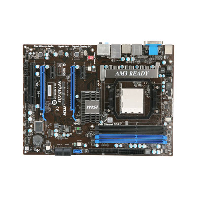 NF750-G55 MSI Socket AM3 Nvidia nForce 750a SLI Chipset AMD Phenom II X4/ Phenom II X3/ Phenom II X2/ Athlon II X2 Processors Support DDR3 4x DIMM 5x SATA2 3.0Gb/s ATX Motherboard (Refurbished)