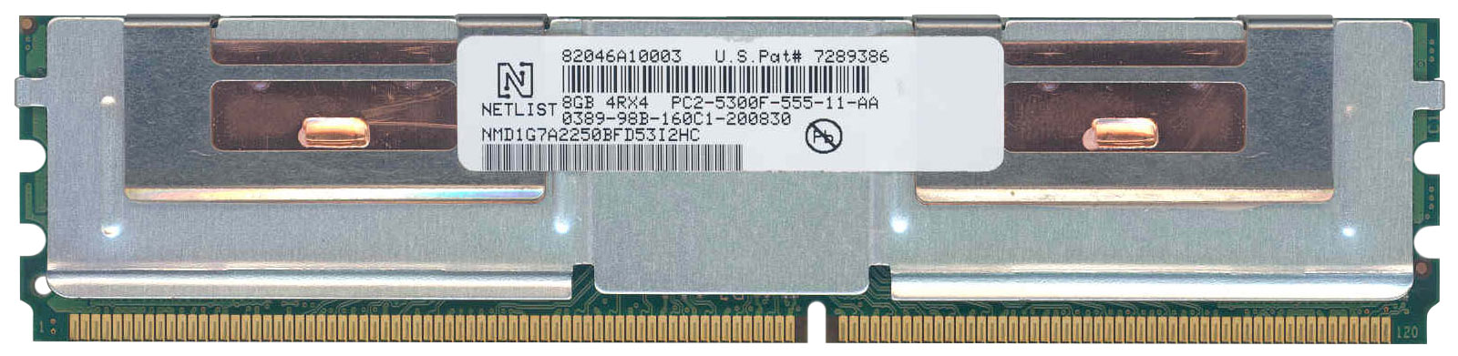 NMD1G7A2250BFD53I2HC NetList 8GB PC2-5300 DDR2-667MHz ECC Fully Buffered CL5 240-Pin DIMM Quad Rank Memory Module