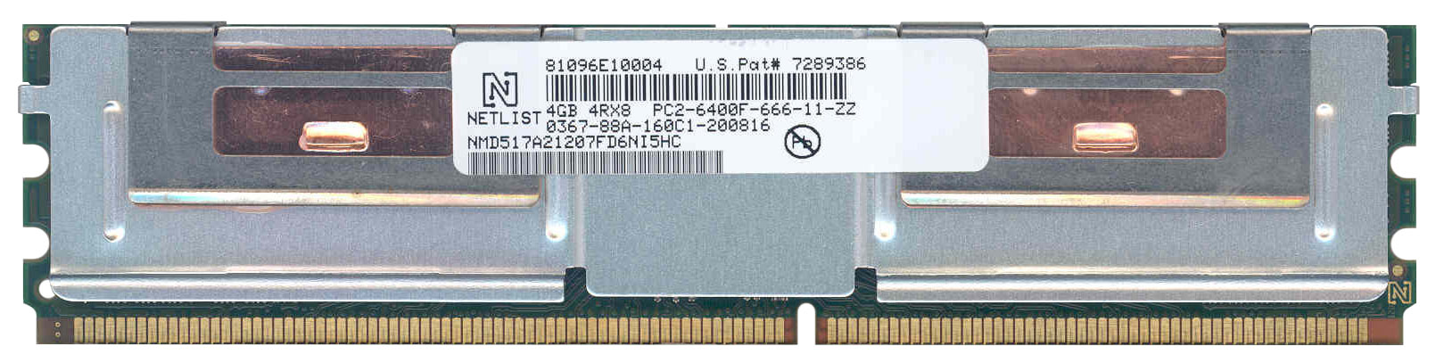 NMD517A21207FD6NI5HC NetList 4GB PC2-6400 DDR2-800MHz ECC Fully Buffered CL5 240-Pin DIMM Quad Rank Memory Module