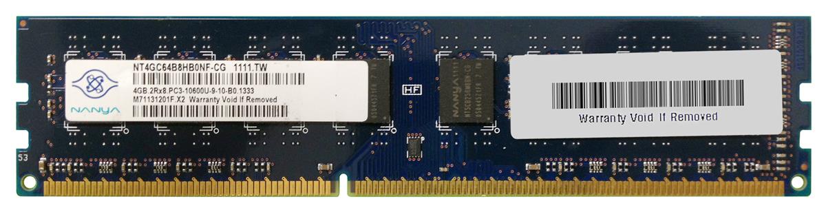 NT4GC64B8HB0NF-CG Nanya 4GB PC3-10600 DDR3-1333MHz non-ECC Unbuffered CL9 240-Pin DIMM Dual Rank Memory Module