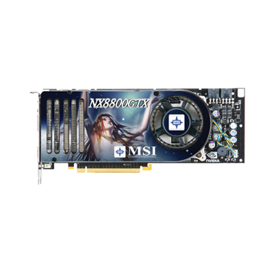 NX8800GTX-T2D768E-HD MSI GeForce 8800GTX 768MB DDR3 384-Bit PCI-Express x16 Video Graphics Card With SLi HDCP Dual DVI Dual VGA