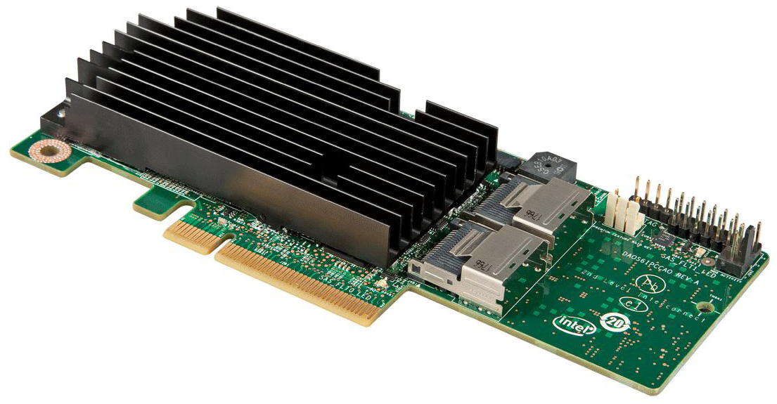 RMS25PB040 Intel 1GB Cache 4-Port SAS 6Gbps / SATA 6Gbps PCI Express 2.0 x8 Low Profile MD2 RAID 0/1/5/6/10/50/60 Controller Card