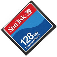 SDCFJ-128 SanDisk 128MB CompactFlash (CF) Memory Card
