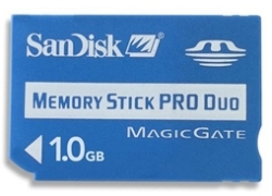 SDMSPD-1024-P60 Sandisk 1GB Memory Stick Pro Duo w/ adaptor