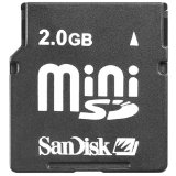 SDSDM-2048-P60M Sandisk 2GB Mini Secure Digital Card w/Adaptor