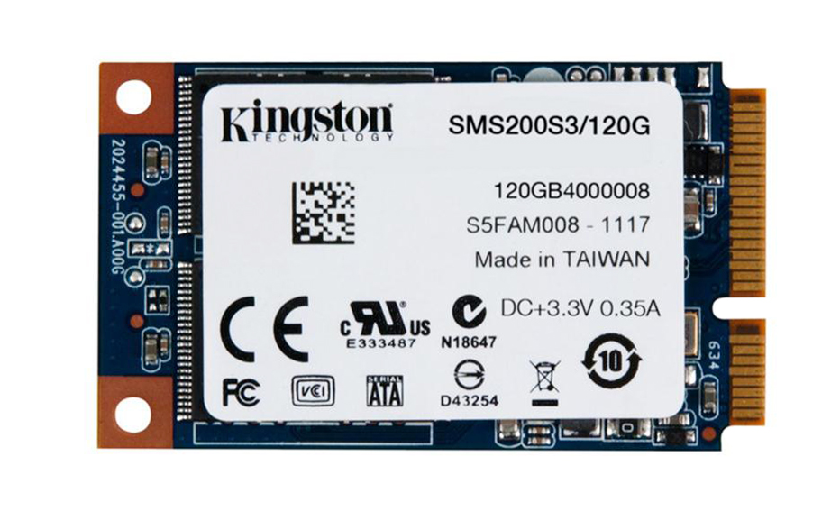 SMS200S3/120G Kingston SSDNow mS200 Series 120GB MLC SATA 6Gbps mSATA Internal Solid State Drive (SSD)