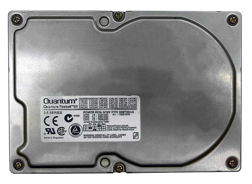 ST64S01E Quantum Fireball ST 6.4GB 5400RPM Ultra SCSI 50-Pin 128KB Cache 3.5-inch Internal Hard Drive