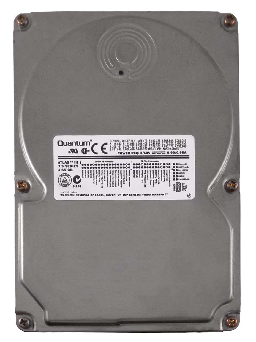 TD45S011 Quantum Atlas III 4.5GB 7200RPM Ultra SCSI 50-Pin 1MB Cache 3.5-inch Internal Hard Drive