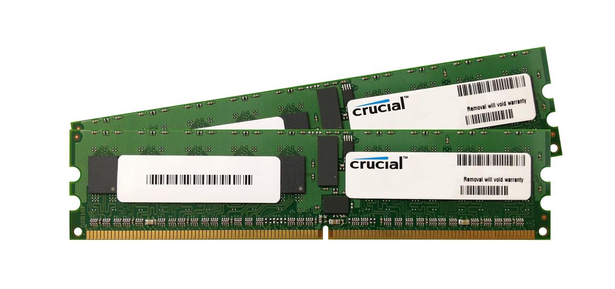 CT2KIT51272AB80E Crucial 8GB Kit (2 X 4GB) PC2-6400 DDR2-800MHz Registered ECC CL5 240-Pin DIMM Memory