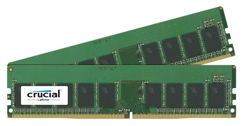 CT8102808 Crucial 16GB Kit (2 X 8GB) PC4-19200 DDR4-2400MHz ECC Unbuffered CL17 288-Pin DIMM 1.2V Single Rank Memory for Dell PowerEdge T130 System