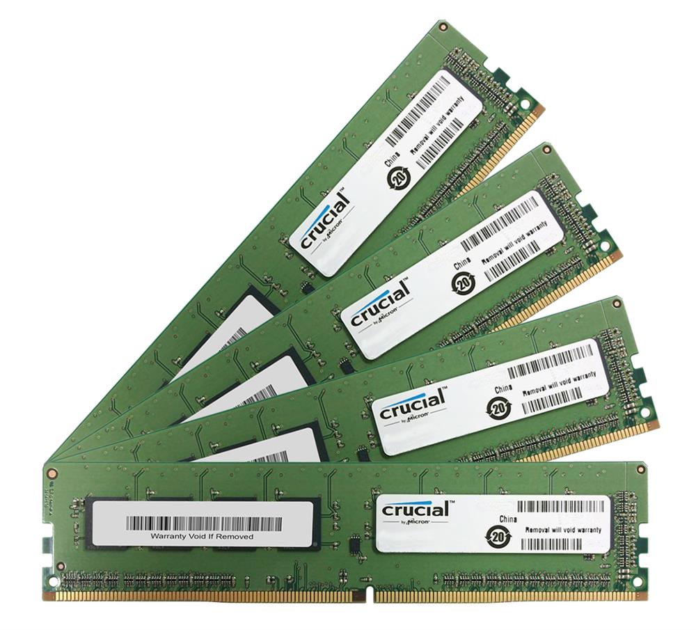 CT8102825 Crucial 32GB Kit (4 X 8GB) PC4-19200 DDR4-2400MHz non-ECC Unbuffered CL17 288-Pin DIMM 1.2V Dual Rank Memory for Dell PowerEdge T130 System